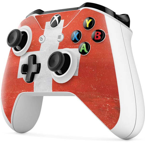 Switzerland Flag Distressed Xbox One S Controller Skin